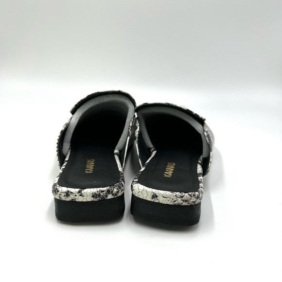 Kaanas Women's Berlin Black Gray Snakeskin Slides Mules Flats Shoes 8 NEW - Picture 7 of 13